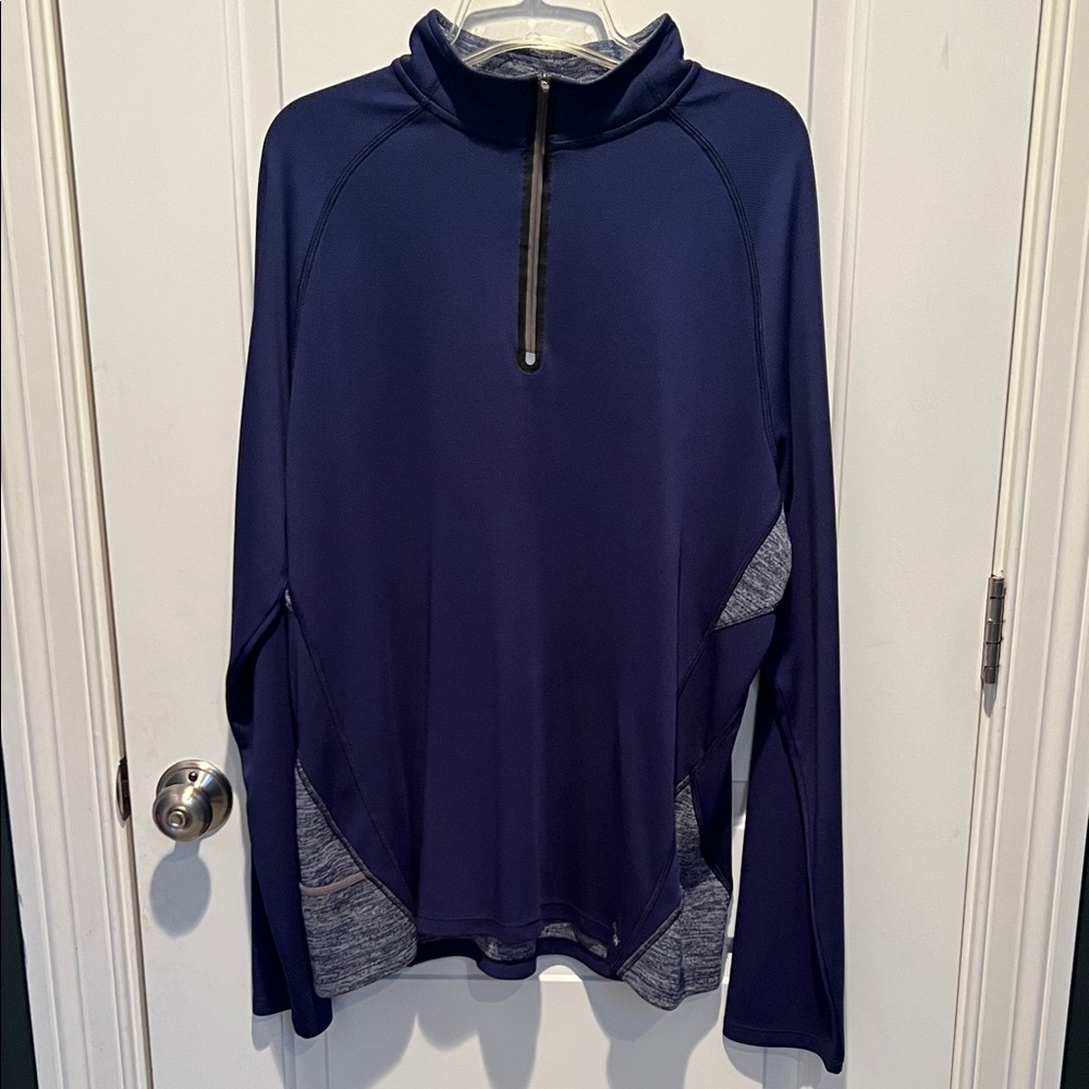 Navy and Gray Quarter-Zip Pullover
